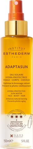 Spray bifásico Adaptasun Agua Solar para rostro, cuerpo y cabello con protección celular y textura ligera.