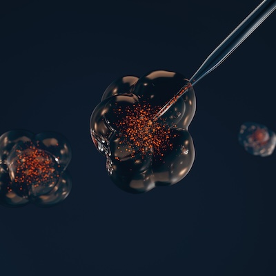 Tecnología celular avanzada: innovación científica de Esthederm para el cuidado antiedad. Representación visual de la biotecnología avanzada detrás del Age Proteom de Esthederm.
